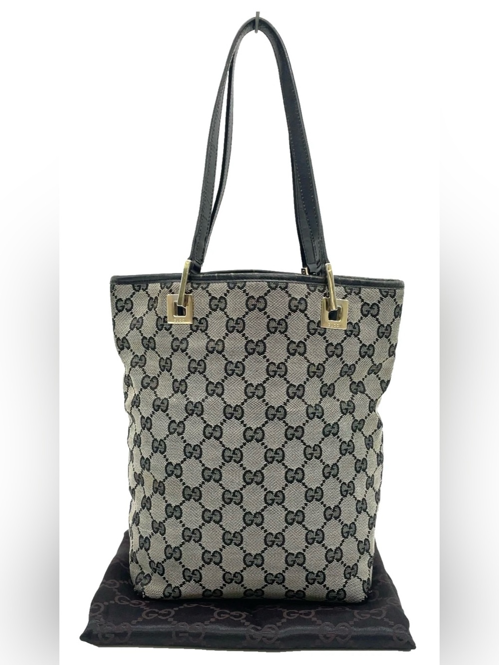 Rare Vintage Gucci GG Canvas Black Tote Bag